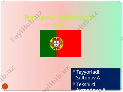 portugaliya davlati ta'lim tizimi — PPTX