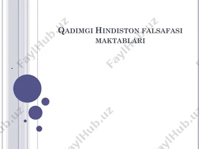 qadimgi hindiston falsafasi maktablari — PPTX