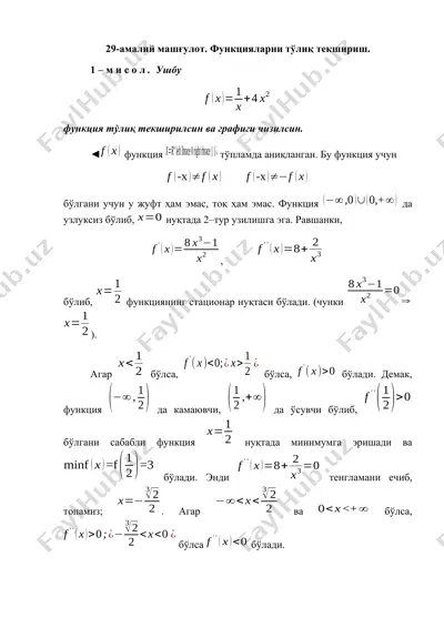 amaliy mashg'ulot. funktsionalarni to'liq tekshirish. — DOCX
