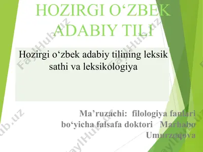 hozirgi o‘zbek adabiy tili — PPT