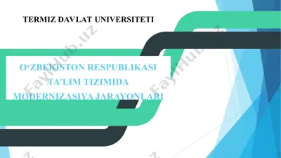o‘zbekiston respublikasi ta’lim tizimidagi isloxotlar — PPT