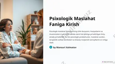 psixologik maslahat faniga kirish — PPT
