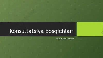 konsultatsiya bosqichlari — PPT