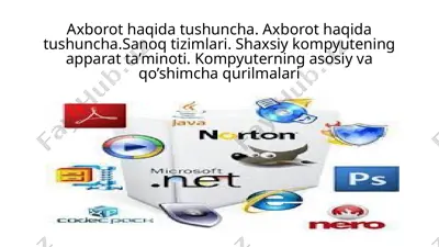 sanoq tizimlari va shaxsiy kompyuterning apparat ta’minoti — PPTX