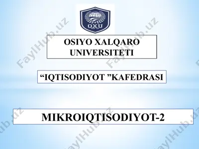monopol sharoitda narx belgilash va monopol hokimiyat ko`rsatkichi — PPTX