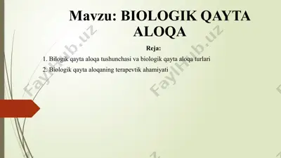 biologik qayta aloqa — PPTX