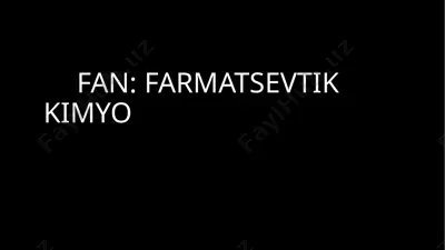 alifatik siklik birikmalarning tibbiyotda qo'laniladigan hosilalari — PPTX