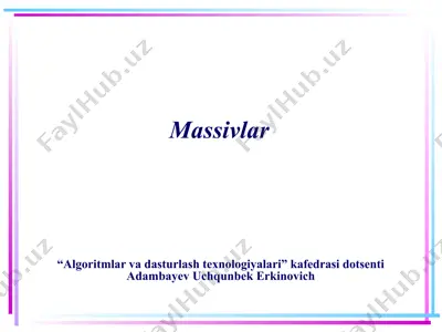 massivlar — PPTX