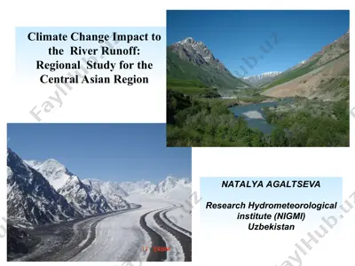climate change impact to the river runoff -regional study for the central asian region — PPT