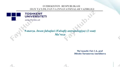 inson falsafasi (falsafiy antropologiya) — PPTX