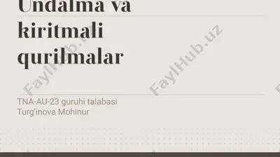 undalma va kiritmali qurilmalar — PPTX