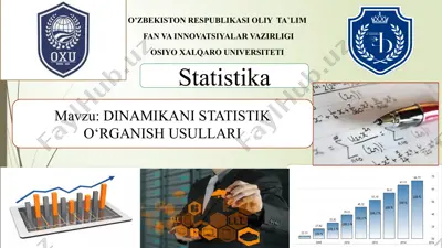 dinamikani statistik o‘rganish usullari — PPTX