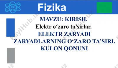 elektr fizikasi mavzulari — PPTX