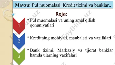pul muomalasi — PPTX