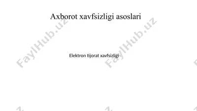 elektron tulovlar tizimi — PPTX
