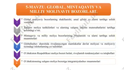 jahon iqtisodiy va moliyaviy muhitining shakllanishi — PPTX