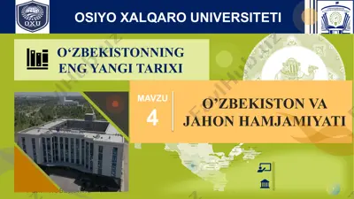 o‘zbekiston va jahon hamjamiyati mavzu 4 — PPTX