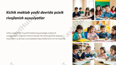 psixik rivojlanish xususiyatlar — PPTX