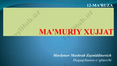 ma'muriy xujjat — PPTX