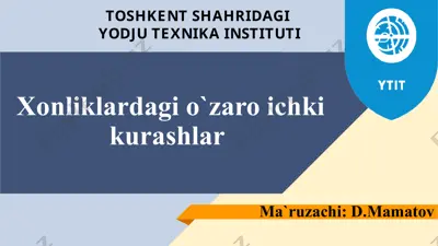 xonliklardagi o`zaro ichki kurashlar — PPTX