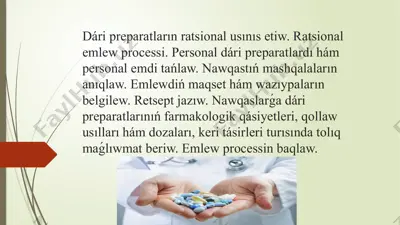 dári preparatların ratsional usınıs etiw — PPTX