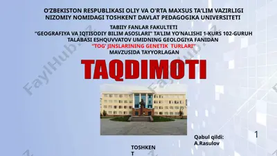 tog’ jinslarining genetik turlari — PPTX