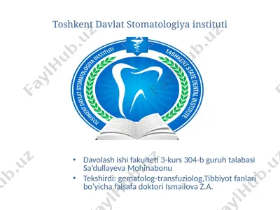 toshkent davlat stomatologiya instituti — PPTX