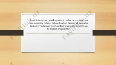 sport fiziologiyasi — PPTX