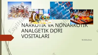 narkotik va nonarkotik analgetik dori vositalari — PPTX