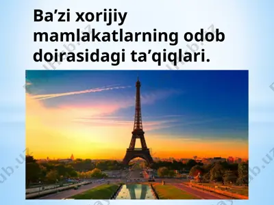 xorijiy mamlakatlarning odobi — PPTX