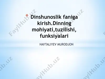 dinshunoslik faniga kirish — PPTX