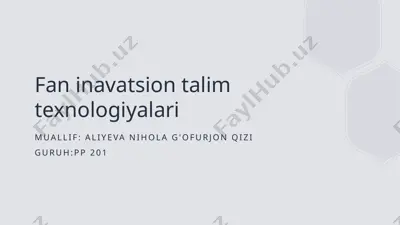 fan inavatsion talim texnologiyalari — PPTX