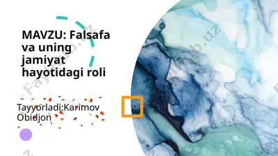 falsafa va uning jamiyat hayotidagi roli — PPTX