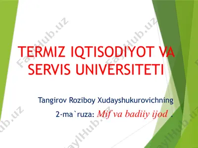 mif va badiiy ijod — PPTX