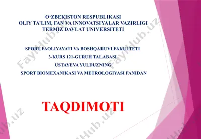 sport biomexanikasi va metrologiyasi — PPTX