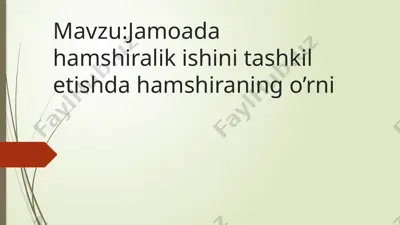 jamoada hamshiralik ishini tashkil etishda hamshiraning o’rni — PPTX