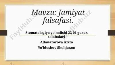 jamiyat falsafasi — PPTX