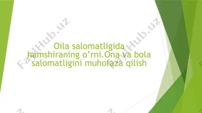 oila salomatligi va uning ahamiyati — PPTX