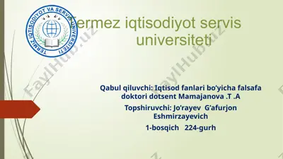 termez iqtisodiyot servis universiteti — PPTX