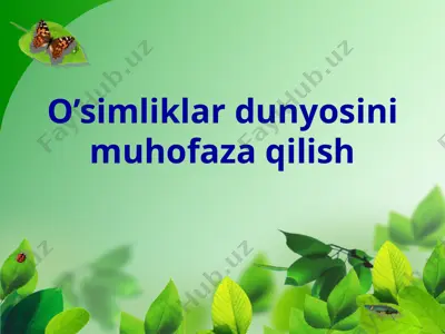 o’simliklar dunyosini muhofaza qilish — PPTX