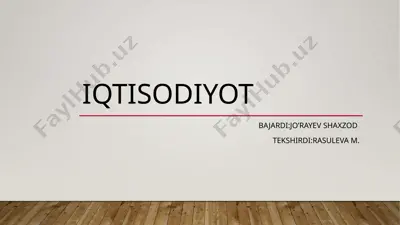 iqtisodiyot — PPTX