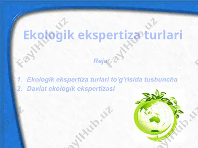 ekologik ekspertiza turlari — PPTX
