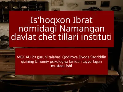 xorij psixologiyasida motiv va motivatsiya muammosi — PPTX