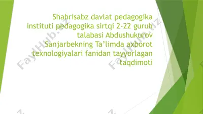 taqdimotlar tayyorlash — PPTX