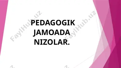 pedagogik jamoada nizolar — PPTX