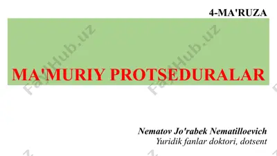 ma'muriy protseduralar — PPTX