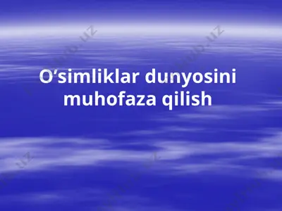o’simliklar dunyosini muhofaza qilish — PPTX