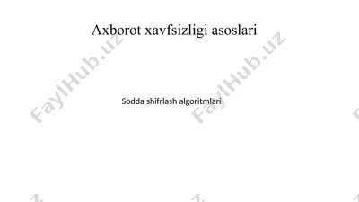 shifrlovchi jadvallar — PPTX