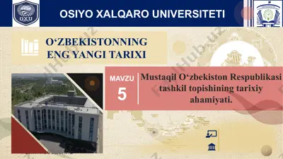 o‘zbekistonning eng yangi tarixi — PPTX
