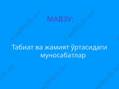 табиат ва жамият ўртасидаги муносабатлар — PPTX